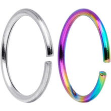 Load image into Gallery viewer, 20G 5/16 Steel Rainbow Anodized Seamless Circular Ring Set of 12
