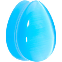 Load image into Gallery viewer, Light Blue Glass Teardrop Plug Set
