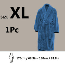 Load image into Gallery viewer, Unisex Extra Warm Coral Fleece Bathrobe Mens and Women Adult Robes for Your Bathroom Bath Towel Bedroom Shawl Collar Robes, Valentines gift for lovers
