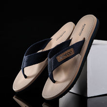 Load image into Gallery viewer, Comfortable Casual Summer Flip- Flops Men Beach Slippers Sandals Simple Luxury Design Indoor Non-Slip Black Flip Flops
