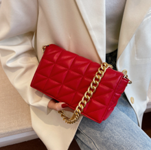 Load image into Gallery viewer, New Adorable Women's Handbag Green Small Flap Shoulder Bag In Thick Metal Chain Women's Clutch Bags Luxury  Ladies Shoulder Purse
