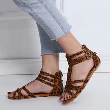 Load image into Gallery viewer, Women's Sandals Summer Shoes Leather Sandals Flats Summer Woman Beach Sandals Arch Support Casual Comfort Retro Slip On Summer Sandal Ladies Casual Beach Flats
