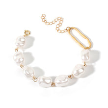 Load image into Gallery viewer, New Handmade Imitation Pearls Gold Metal Link Chain Bracelets for Women Girl Summer Party Luxury Jewelry Gift
