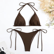 Load image into Gallery viewer, Swimwear Women Bandage Women Triangle Bathing Suits 2 Pieces Bikini Bowknot Swimsuit Bikini Set Swimwear Bikini Sets Bikinis Bathing Suit Push Up Swimsuit Summer Beachwear
