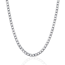 Load image into Gallery viewer, Rhodium Plated 4.7mm Sterling Silver Curb Style Chain

