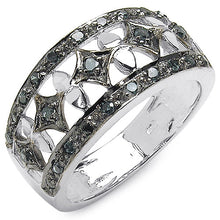 Load image into Gallery viewer, 0.29 Carat Genuine Blue Diamond .925 Sterling Silver Ring
