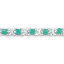 Load image into Gallery viewer, 0.72 Carat Genuine Emerald .925 Sterling Silver Bracelet
