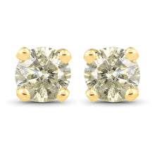 Load image into Gallery viewer, 0.92 Carat Genuine LB Diamond 14K Yellow Gold Earrings
