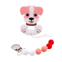 Load image into Gallery viewer, BPA Free Food Grade Silicone Teethers Cartoon Animals Shape Pacifier Clips, Accessories Baby Teething 1pc
