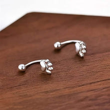 Load image into Gallery viewer, Sterling Silver Cat Paw Earrings – Screw-Back Studs, Elegant &amp; Simple
