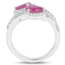 Load image into Gallery viewer, 2.43 Carat Glass Filled Ruby and White Topaz Sterling Silver Ring
