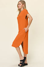Load image into Gallery viewer, Double Take Full Size Round Neck Short Sleeve Slit Dress Stylish &amp; Comfortable Casual Dress
