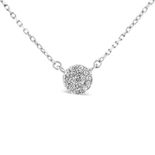 Load image into Gallery viewer, .925 Sterling Silver 1/2 Cttw Round Diamond Medallion Multi-Strand Tri Pendant 18" Necklace (H-I Color, I2-I3 Clarity)
