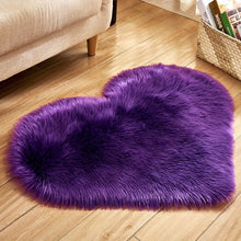 Load image into Gallery viewer, 1pc Faux Fur Room Rug, Heart Shaped Plush Rug, Fluffy Carpet For Living Room Bedroom Sofa, Shaggy Carpet Area Mat 50*60cm/19.68*23.62in

