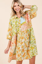 Load image into Gallery viewer, New Summer Floral Button Detail Long Sleeve Shirt Dress For Women – Elegant, Trendy, Fluttering, Feminine &amp; Timeless Chic
