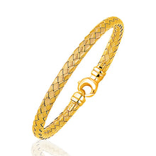 Load image into Gallery viewer, Fancy Weave Bangle in 14k Yellow Gold (5.0mm)
