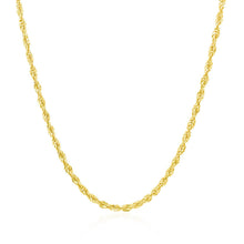 Load image into Gallery viewer, 2.0mm 14k Yellow Gold Light Rope Chain
