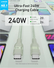 Load image into Gallery viewer, Anker USB-C to USB-C Cable (3 ft / 6 ft, 240W, Upcycled-Braided)
