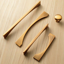 Load image into Gallery viewer, 6PCS Set Nordic Modern Glam Brushed Bronze Drawer Knobs Kitchen Door Handles Cupboard Door Handle Cabinet Handles for Furniture Hardware  Brushed Brass Handle Modern Minimalist Cabinet Pull Drawer Handle Wardrobe Cabinet Hardware
