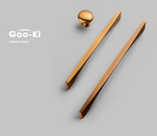 Load image into Gallery viewer, 6PCS Set Nordic Modern Glam Brushed Bronze Drawer Knobs Kitchen Door Handles Cupboard Door Handle Cabinet Handles for Furniture Hardware  Brushed Brass Handle Modern Minimalist Cabinet Pull Drawer Handle Wardrobe Cabinet Hardware
