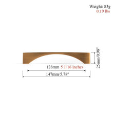 Load image into Gallery viewer, 6PCS Set Nordic Modern Glam Brushed Bronze Drawer Knobs Kitchen Door Handles Cupboard Door Handle Cabinet Handles for Furniture Hardware  Brushed Brass Handle Modern Minimalist Cabinet Pull Drawer Handle Wardrobe Cabinet Hardware
