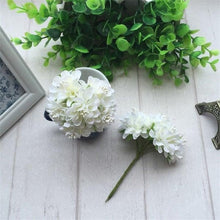 Load image into Gallery viewer, 6pcs Silk Stamen Artificial Flower Bouquet Wedding Party Decoration Handmade Wreath Gift Scrapbooking Craft Fake Flowers
