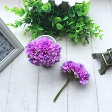 Load image into Gallery viewer, 6pcs Silk Stamen Artificial Flower Bouquet Wedding Party Decoration Handmade Wreath Gift Scrapbooking Craft Fake Flowers
