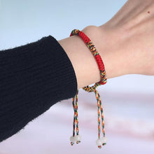 Load image into Gallery viewer, 6pcs/set Handmade Bracelets Braided Red Black Rope 7 Knots Lucky Jewelry Friendship Protection Bracelet Red Comfortable Bracelet Small Eye Bracelet For Kids

