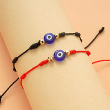 Load image into Gallery viewer, 6pcs/set Handmade Bracelets Braided Red Black Rope 7 Knots Lucky Jewelry Friendship Protection Bracelet Red Comfortable Bracelet Small Eye Bracelet For Kids
