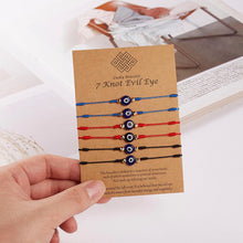 Load image into Gallery viewer, 6pcs/set Handmade Bracelets Braided Red Black Rope 7 Knots Lucky Jewelry Friendship Protection Bracelet Red Comfortable Bracelet Small Eye Bracelet For Kids
