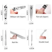 Load image into Gallery viewer, 7-Piece Set: Stainless Steel Portable Nail Clipper Tool Set
