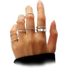 Load image into Gallery viewer, 7-Piece: Women's Gold Knuckle Ring Set
