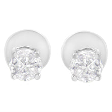 Load image into Gallery viewer, 14K White Gold 1/2 Cttw Pie-Cut Diamond Solitaire Stud Earrings (H-I Color, SI1-SI2 Clarity)
