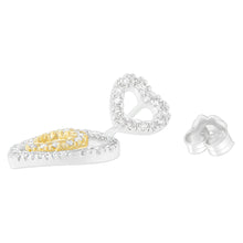 Load image into Gallery viewer, 14K Two Toned 1/2 cttw Round Cut Diamond Earrings (H-I, SI1-SI2)
