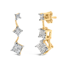 Load image into Gallery viewer, 14K Yellow Gold 1 cttw Princess Cut Diamond Earrings (H-I, SI1-SI2)
