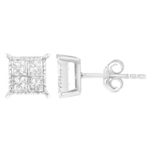 Load image into Gallery viewer, Sterling Silver 3/4 cttw Composite Diamond Stud Earrings (I-J, I2-I3)
