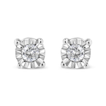 Load image into Gallery viewer, 10K Yellow Gold Plated .925 Sterling Silver 1/10 Cttw Round Brilliant-Cut Diamond Miracle-Set Stud Earrings (J-K Color, I3 Clarity)
