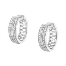 Load image into Gallery viewer, 10K White Gold Diamond Hoop Earring (1/2 cttw, I-J Color, I2-I3 Clarity)

