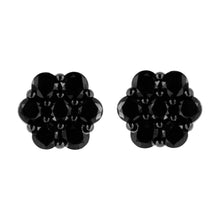 Load image into Gallery viewer, .925 Sterling Silver 1/4 Cttw Treated Yellow Diamond Floral Stud Earrings (Yellow Color, I1-I2 Clarity)
