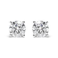 Load image into Gallery viewer, IGI Certified 14K White Gold 5.00 Cttw Round Brilliant-Cut Lab Grown Diamond Classic 4-Prong Stud Earrings with Screw Backs (F-G Color, SI1 Clarity)

