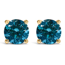 Load image into Gallery viewer, 14K White Gold 1.00 Cttw Blue Lab Grown Diamond Stud Earrings with Screw Backs
