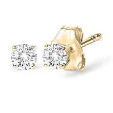 Load image into Gallery viewer, 14K White Gold 1/2 Cttw Round Lab Grown Diamond Solitaire Stud Earrings
