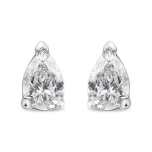 Load image into Gallery viewer, 14K White Gold 1/2 Cttw Pear Shape Solitaire Lab Grown Diamond Stud Earrings (F-G Color, VS2-SI1 Clarity)
