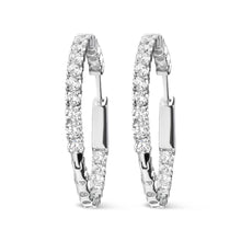 Load image into Gallery viewer, 14K White Gold 3.00 Cttw Lab Grown Diamond Inside Out Hoop Earrings (F-G Color, VS1-VS2 Clarity)
