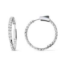 Load image into Gallery viewer, 14K White Gold 3.00 Cttw Lab Grown Diamond Inside Out Hoop Earrings (F-G Color, VS1-VS2 Clarity)
