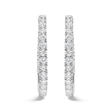 Load image into Gallery viewer, 14K White Gold 5.00 Cttw Lab Grown Diamond Inside Out Hoop Earrings (F-G Color, VS1-VS2 Clarity)
