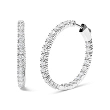 Load image into Gallery viewer, 14K White Gold 5.00 Cttw Lab Grown Diamond Inside Out Hoop Earrings (F-G Color, VS1-VS2 Clarity)
