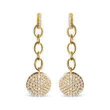Load image into Gallery viewer, 14K Yellow Gold 1.0 Cttw Diamond Chain Cluster Dangle Chain Earrings (I-J Color, I1-I2 Clarity)
