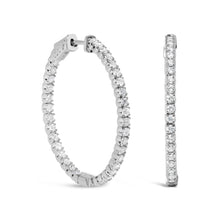 Load image into Gallery viewer, 14K White Gold 1 3/4 Cttw Lab Grown Diamond Inside Out Hoop Earrings (G-H Color, VS2-SI1 Clarity)
