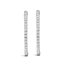 Load image into Gallery viewer, 14K White Gold 1 3/4 Cttw Lab Grown Diamond Inside Out Hoop Earrings (G-H Color, VS2-SI1 Clarity)
